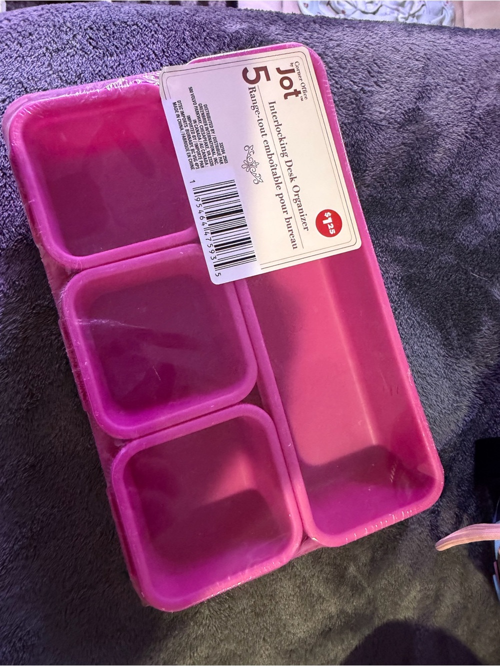 5-Compartment Desk Organizer - Pink